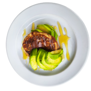 Panqueca com abacate e mel