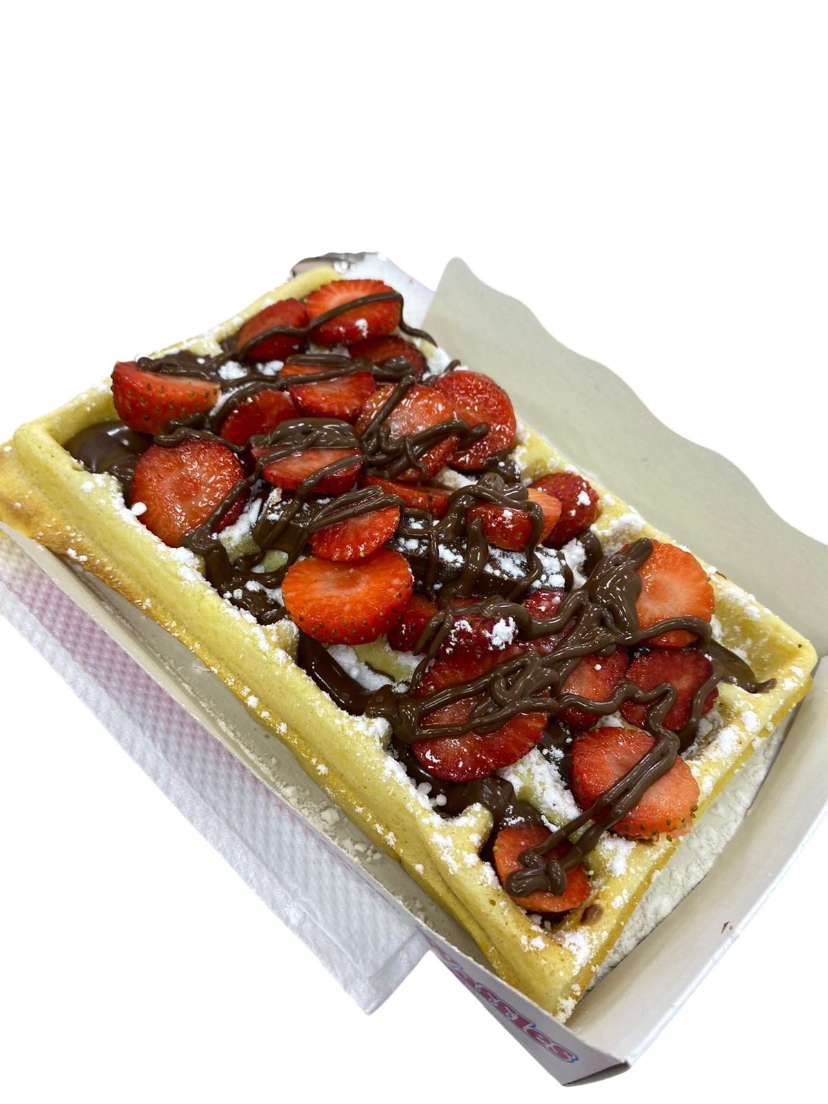 Waffle Nutella e morangos