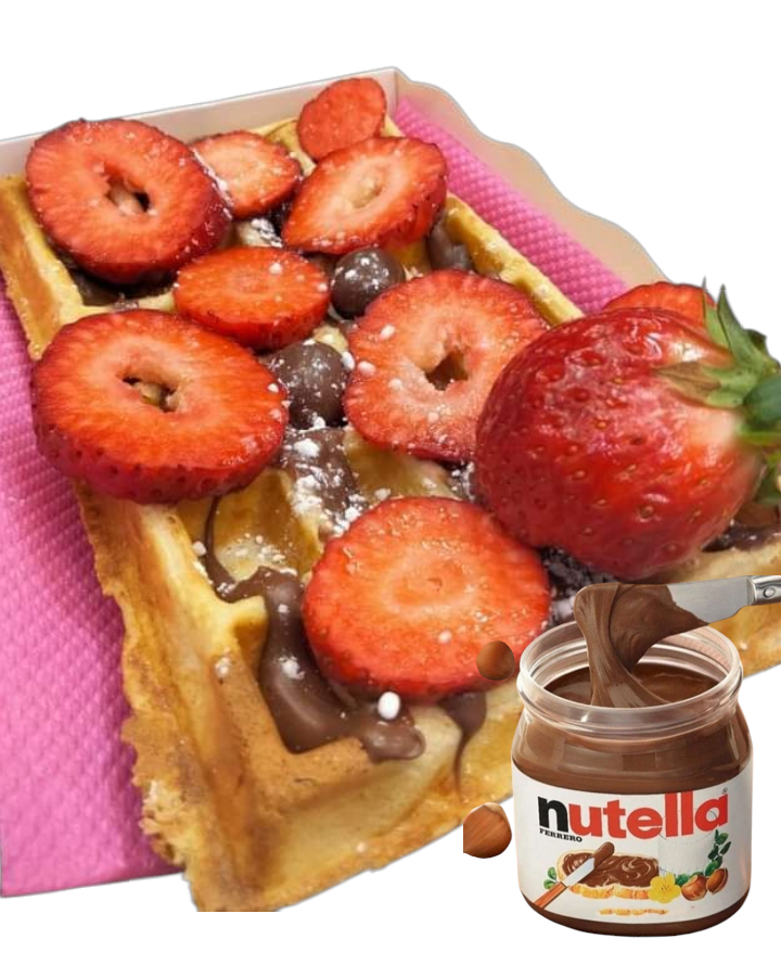 Waffle Nutella e Morangos